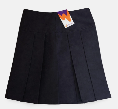 Girls Black Pleated School Skirt