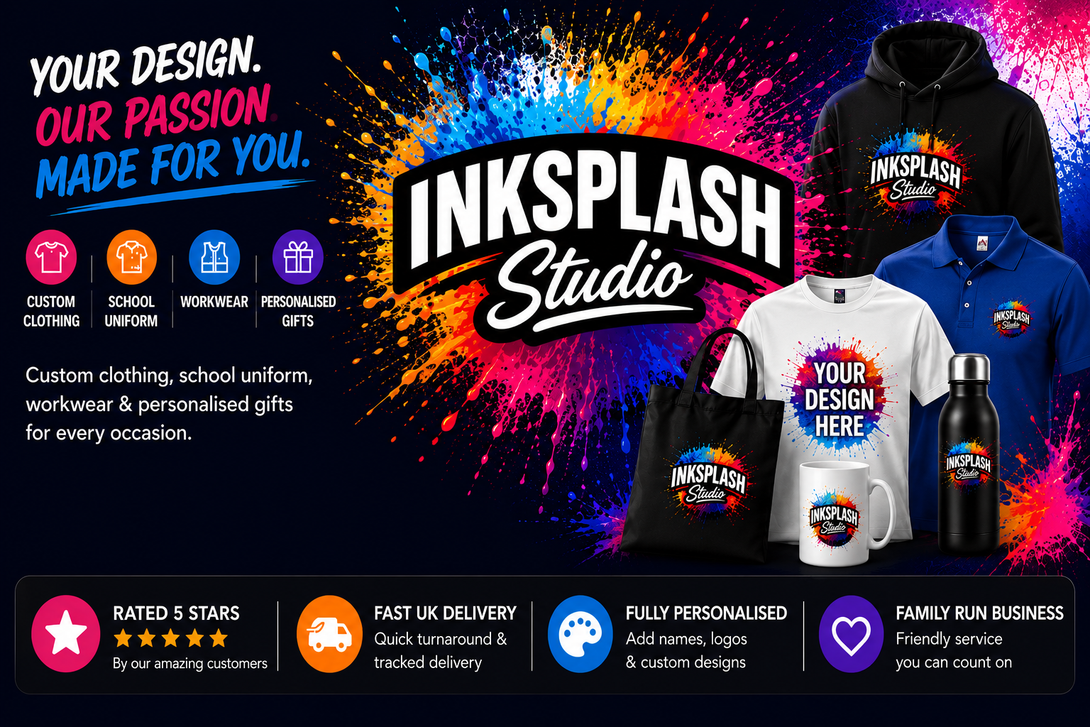 InkSplash Studio personalised clothing and gifts